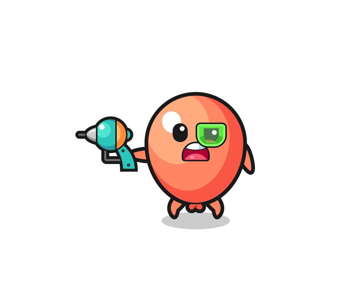 cute balloon holding a future gun vector