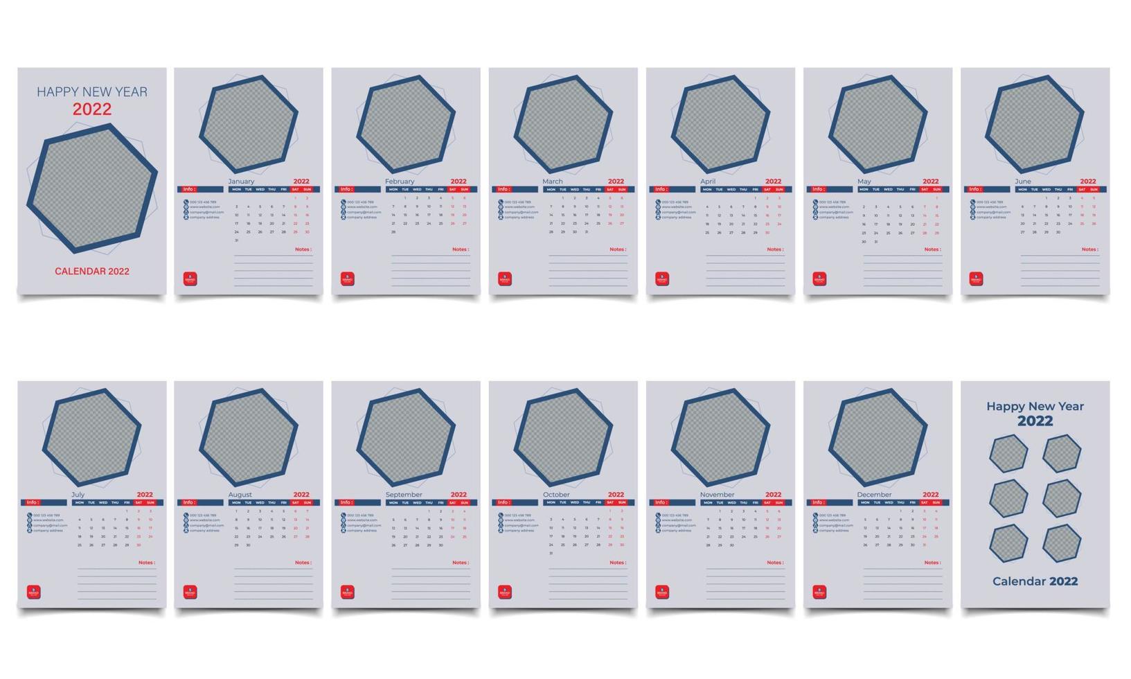 Calendar design template. Table or desk calendar design. vector