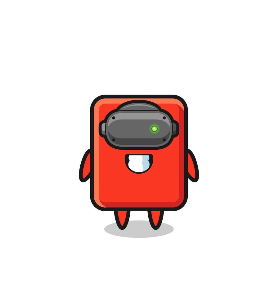 cute red card using VR headset vector