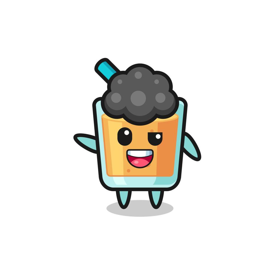 orange juice character as the afro boy vector