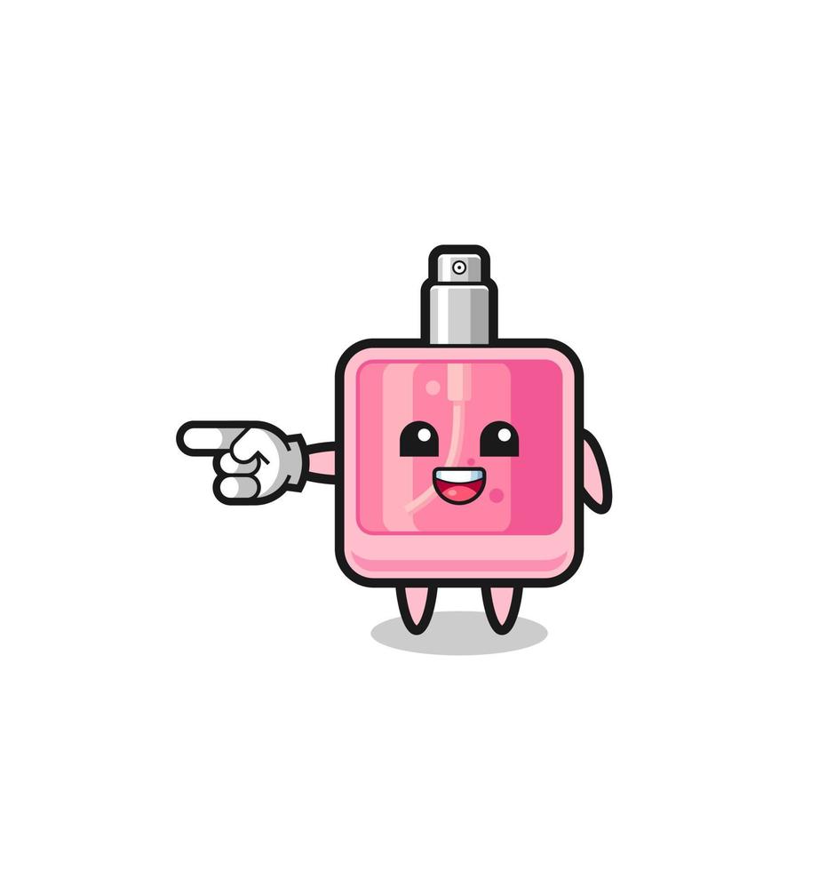 perfume cartoon with pointing left gesture vector