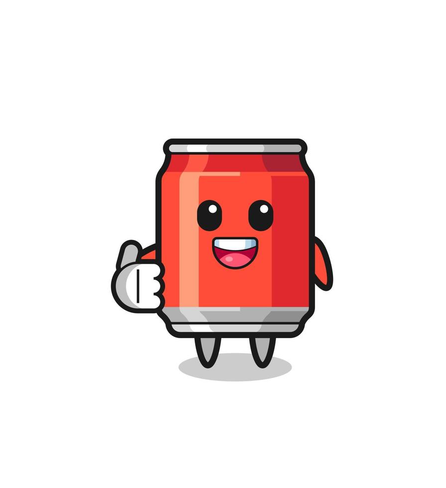 drink can mascot doing thumbs up gesture vector