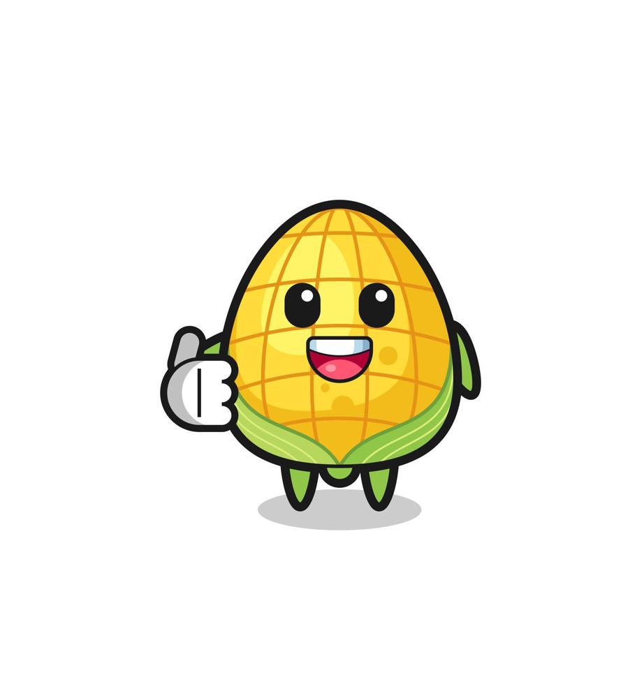 corn mascot doing thumbs up gesture vector