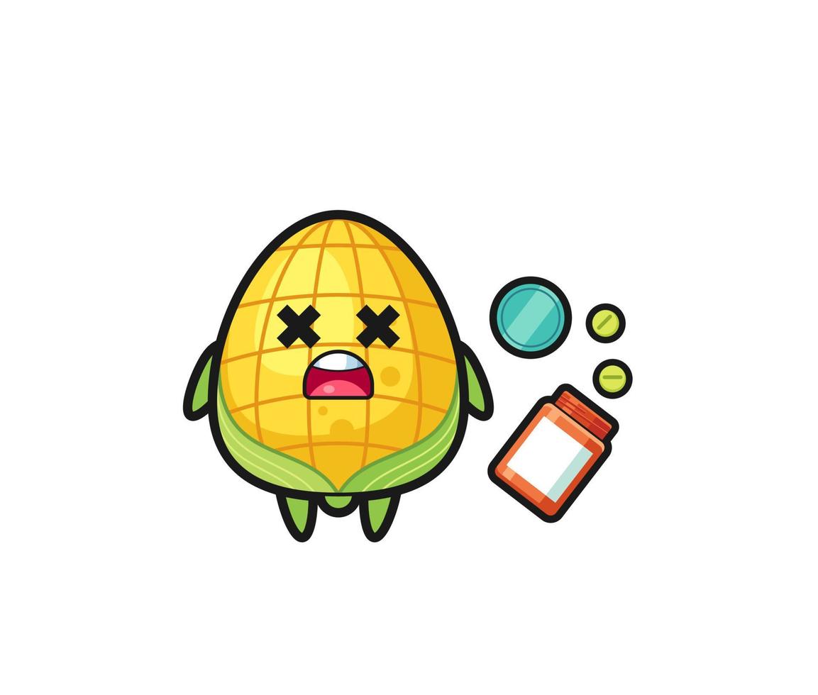 illustration of overdose corn character vector