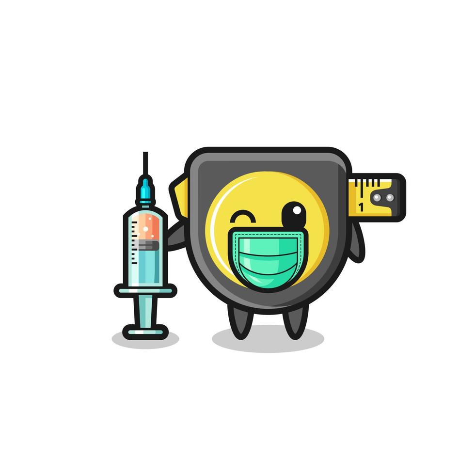 tape measure mascot as vaccinator vector