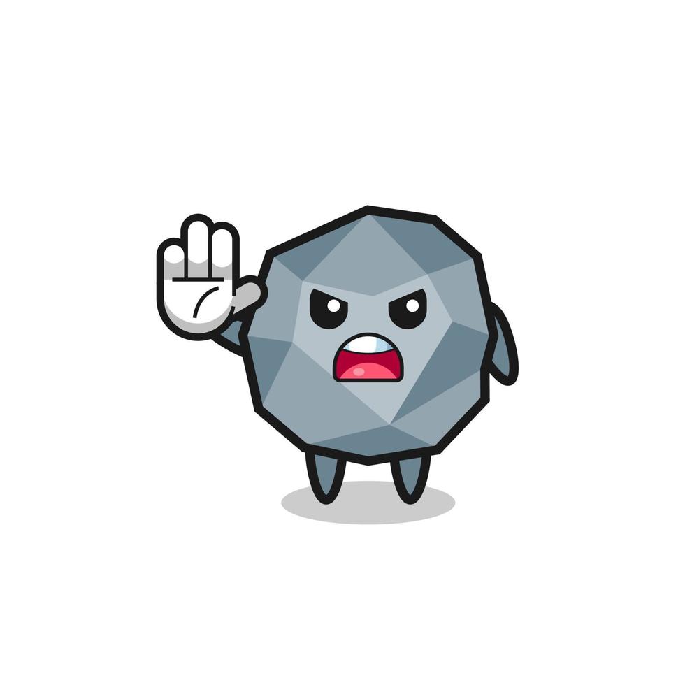 stone character doing stop gesture vector