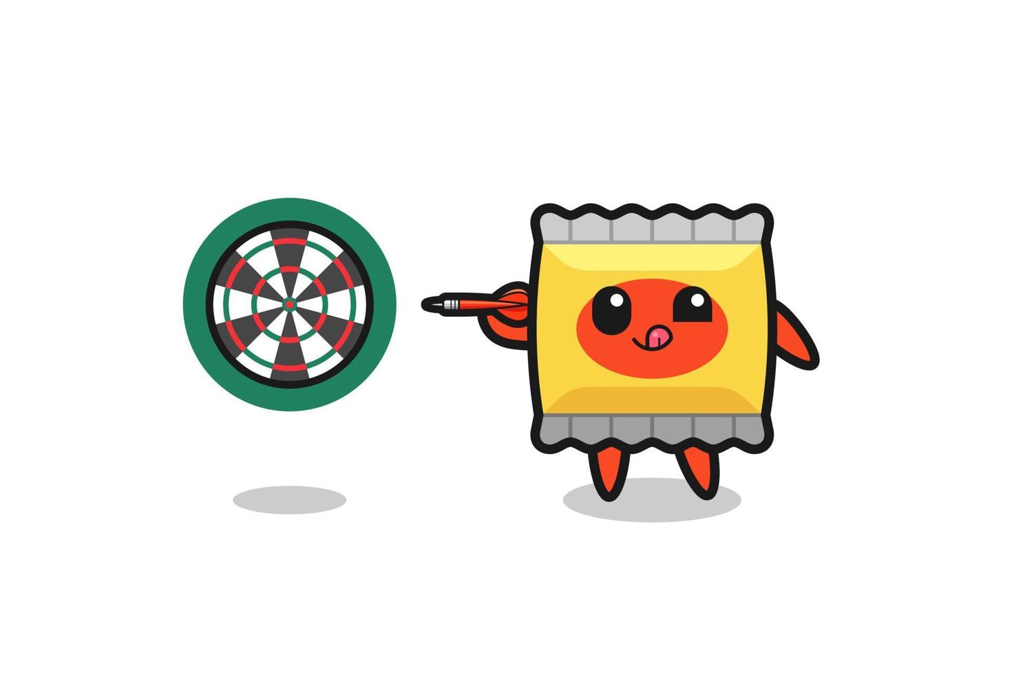 cute snack is playing dart vector
