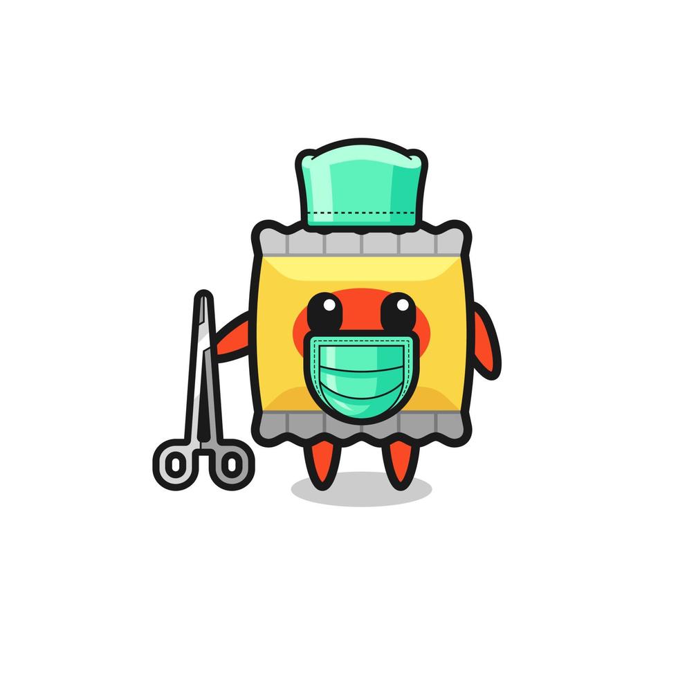 surgeon snack mascot character vector