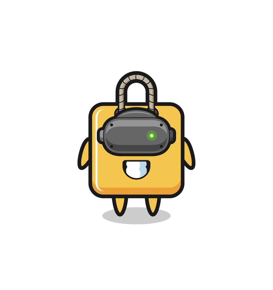 cute shopping bag using VR headset vector