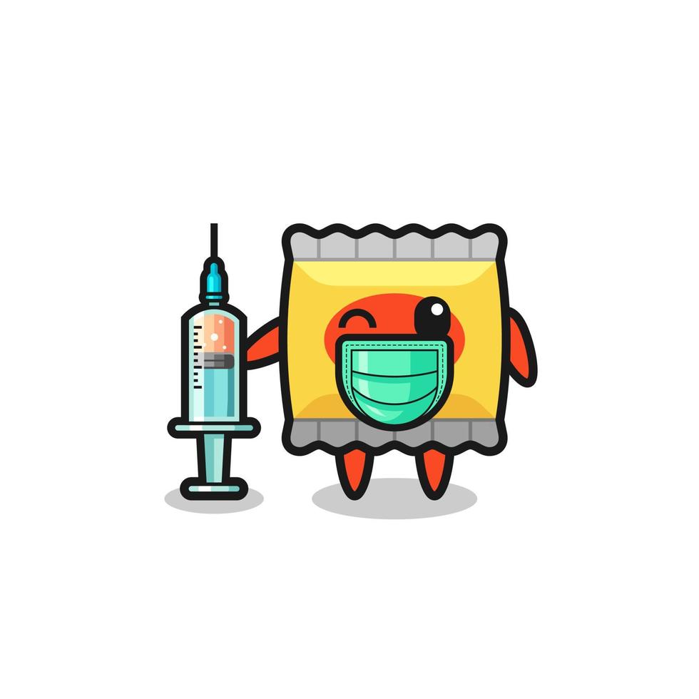 snack mascot as vaccinator vector
