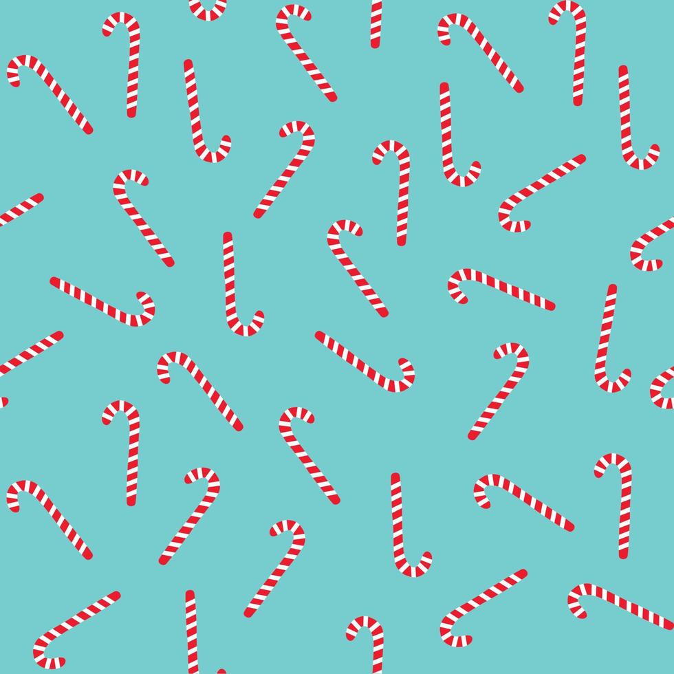 candy cane seamless pattern on turquoise vector