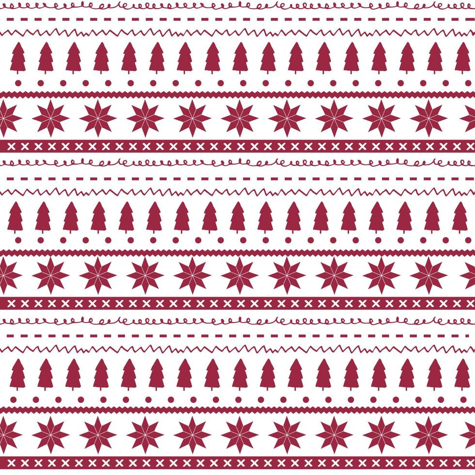winter seamless pattern red white vector