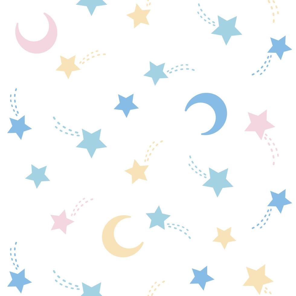 stars moons seamless pattern vector