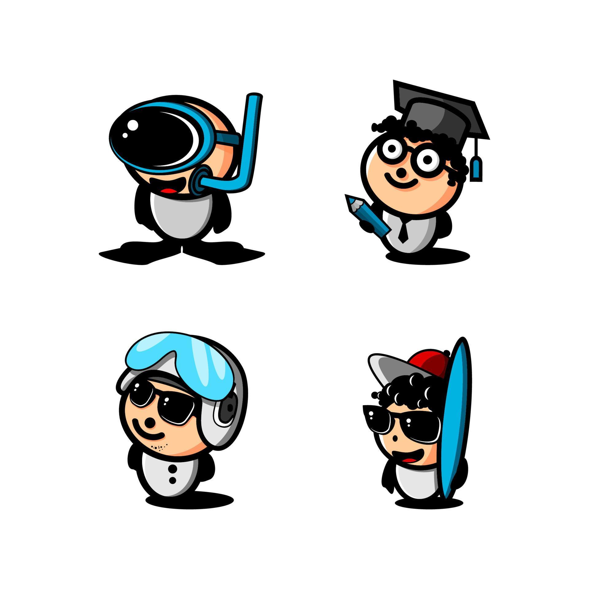 little boy cartoon character illustration vector with multiple shapes