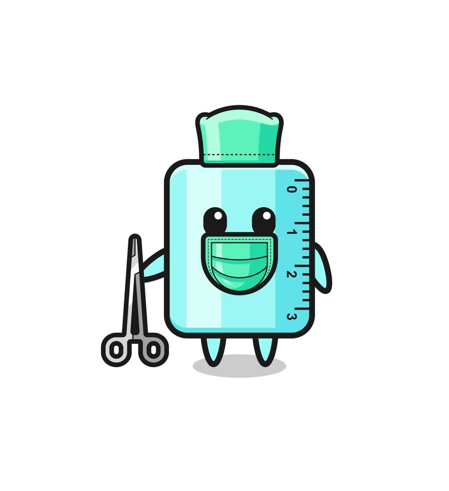 surgeon ruler mascot character vector