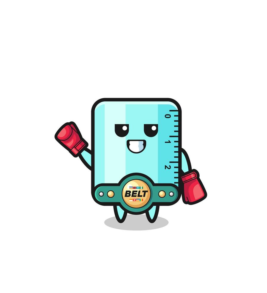 ruler boxer mascot character vector