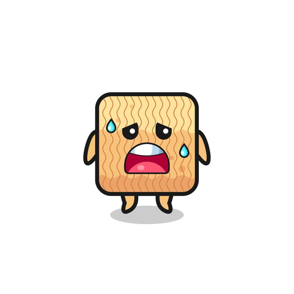 the fatigue cartoon of raw instant noodle vector