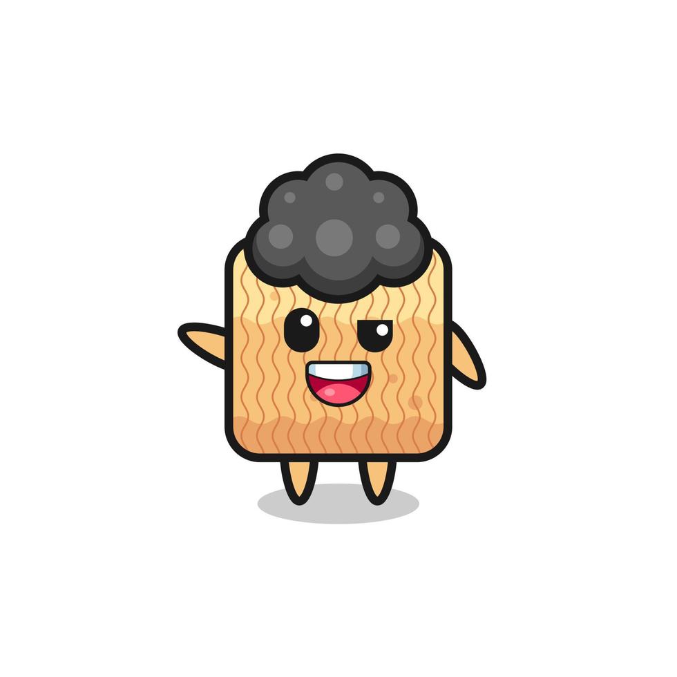 raw instant noodle character as the afro boy vector
