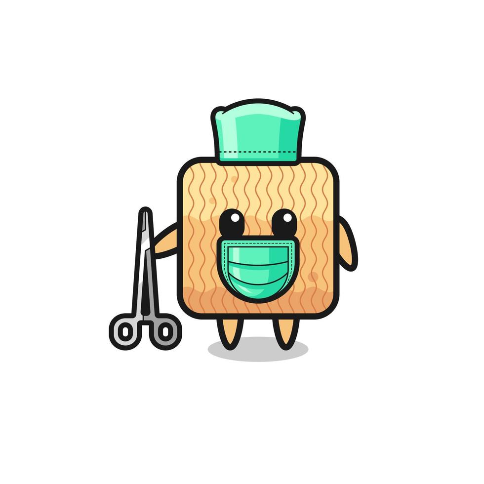surgeon raw instant noodle mascot character vector