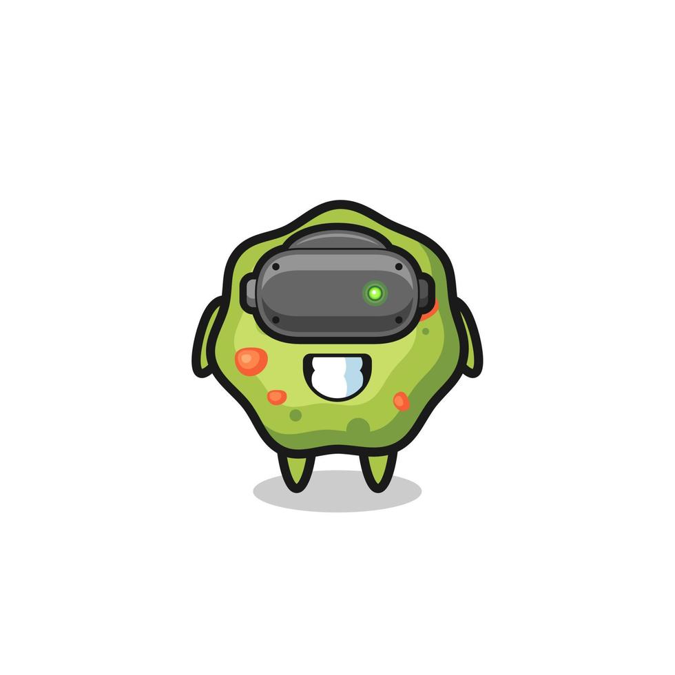 cute puke using VR headset vector