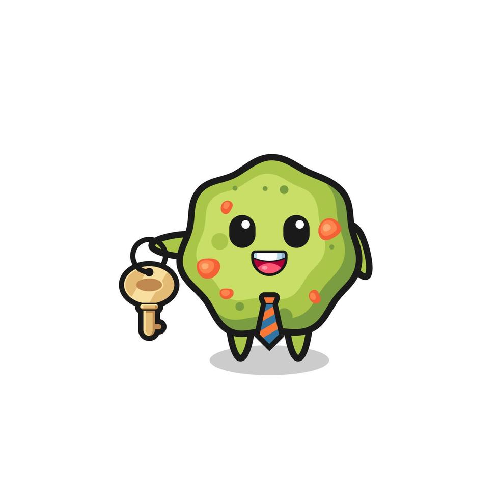 cute puke as a real estate agent mascot vector