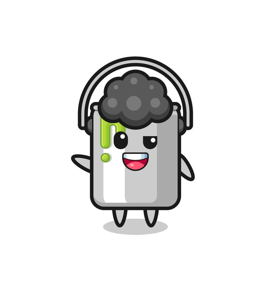 paint tin character as the afro boy vector