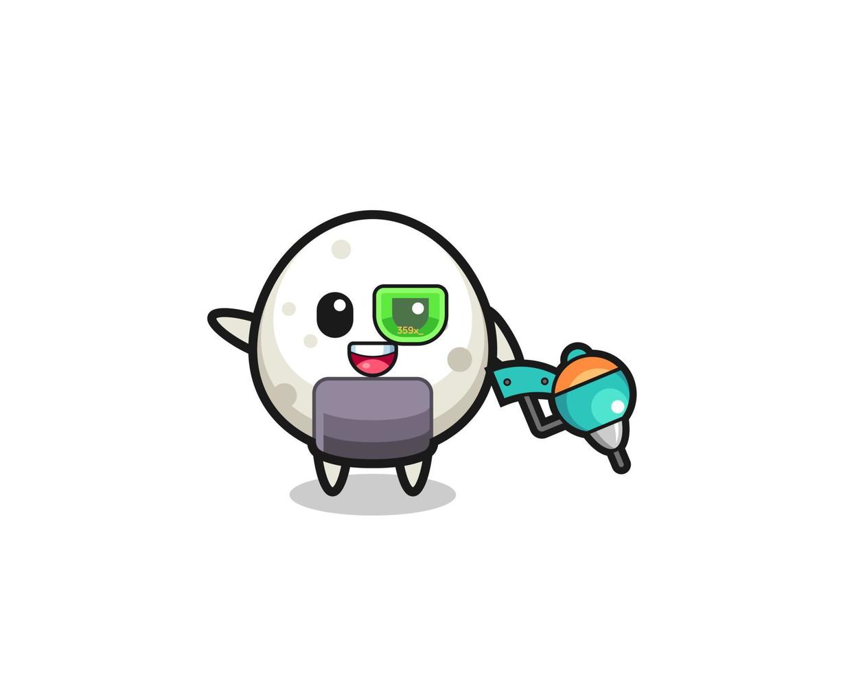 onigiri cartoon as future warrior mascot vector