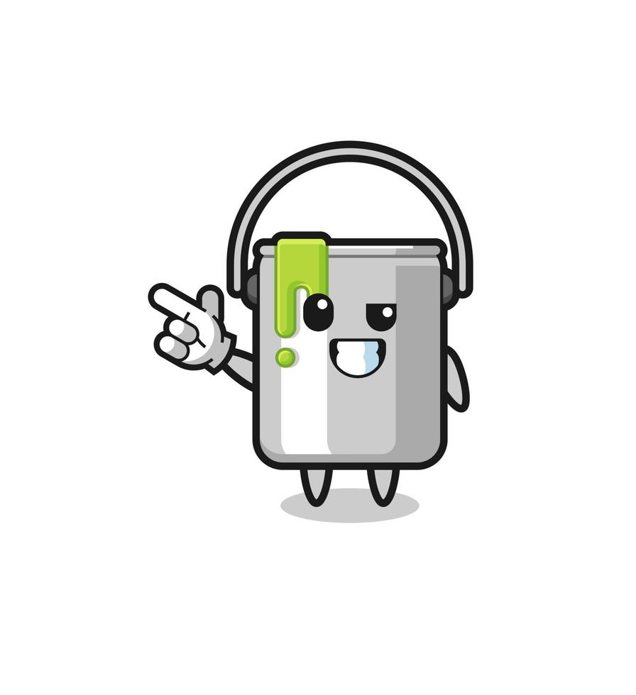 paint tin mascot pointing top left vector