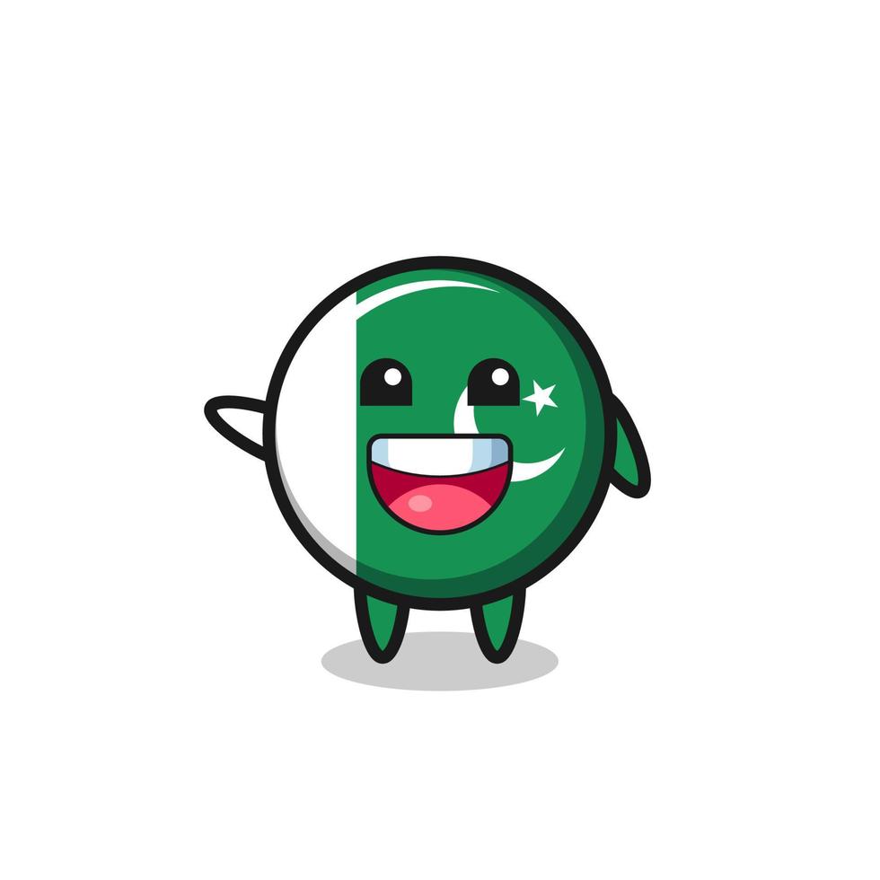 happy pakistan flag cute mascot character vector