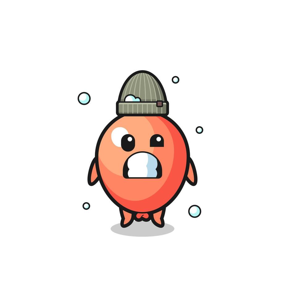 cute cartoon balloon with shivering expression vector