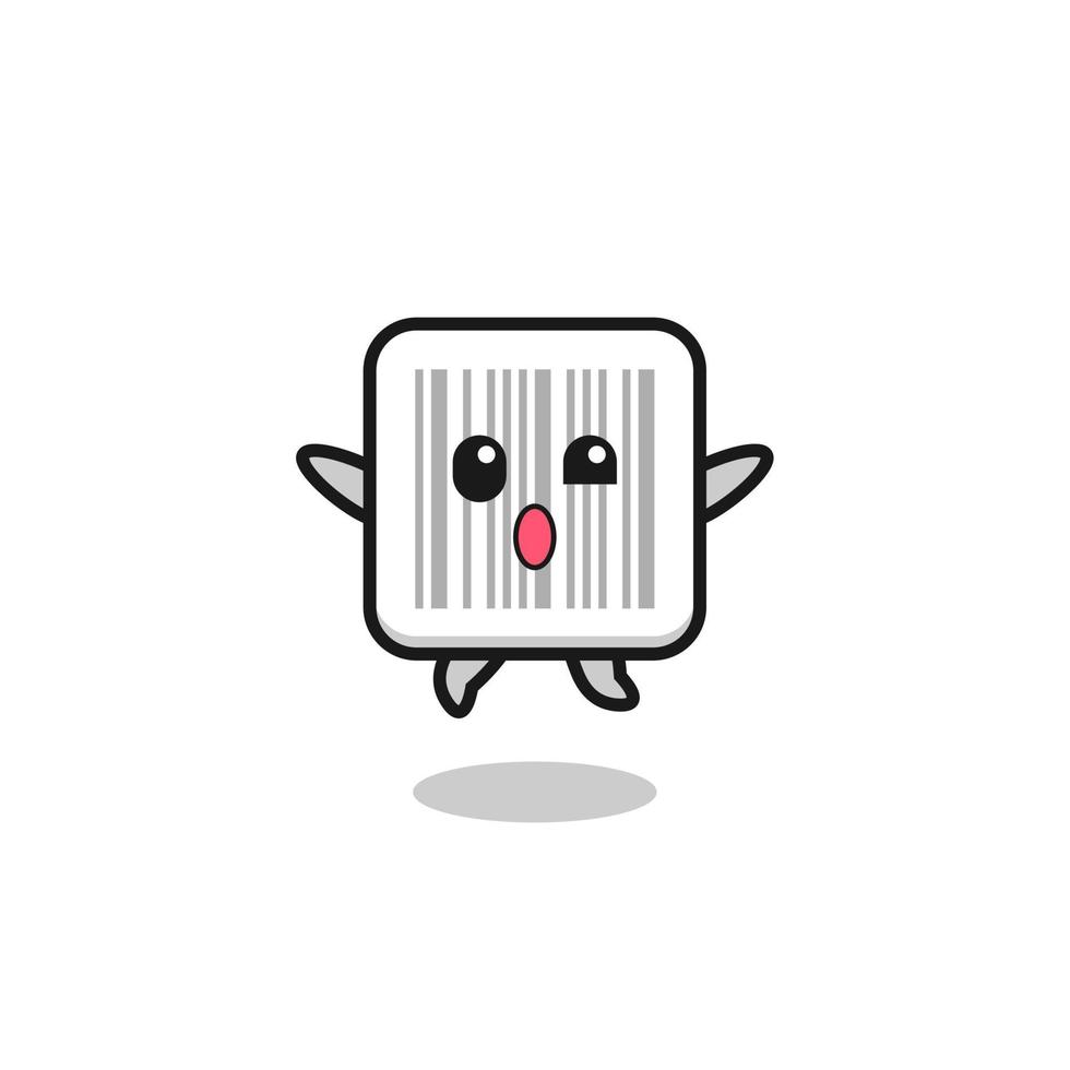 barcode character is jumping gesture vector