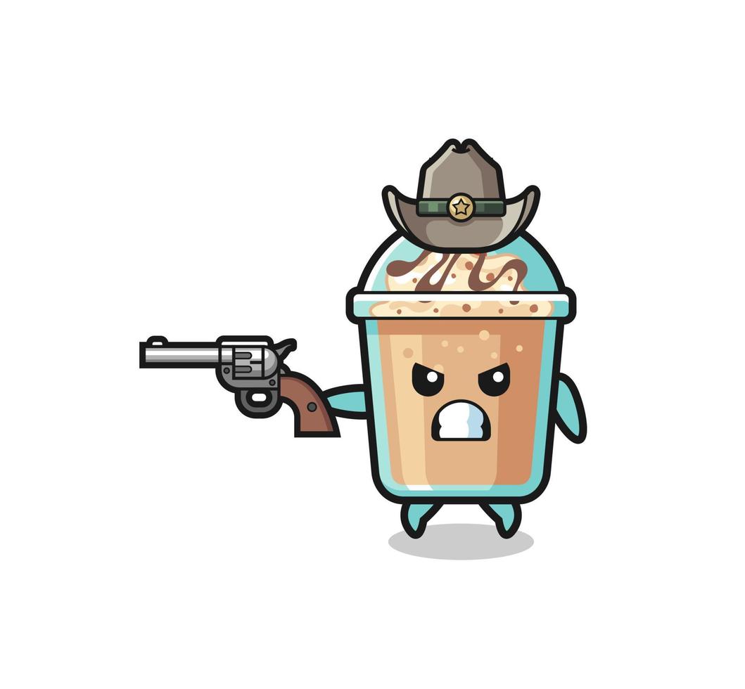 the milkshake cowboy shooting with a gun vector