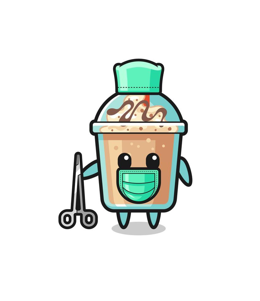 surgeon milkshake mascot character vector