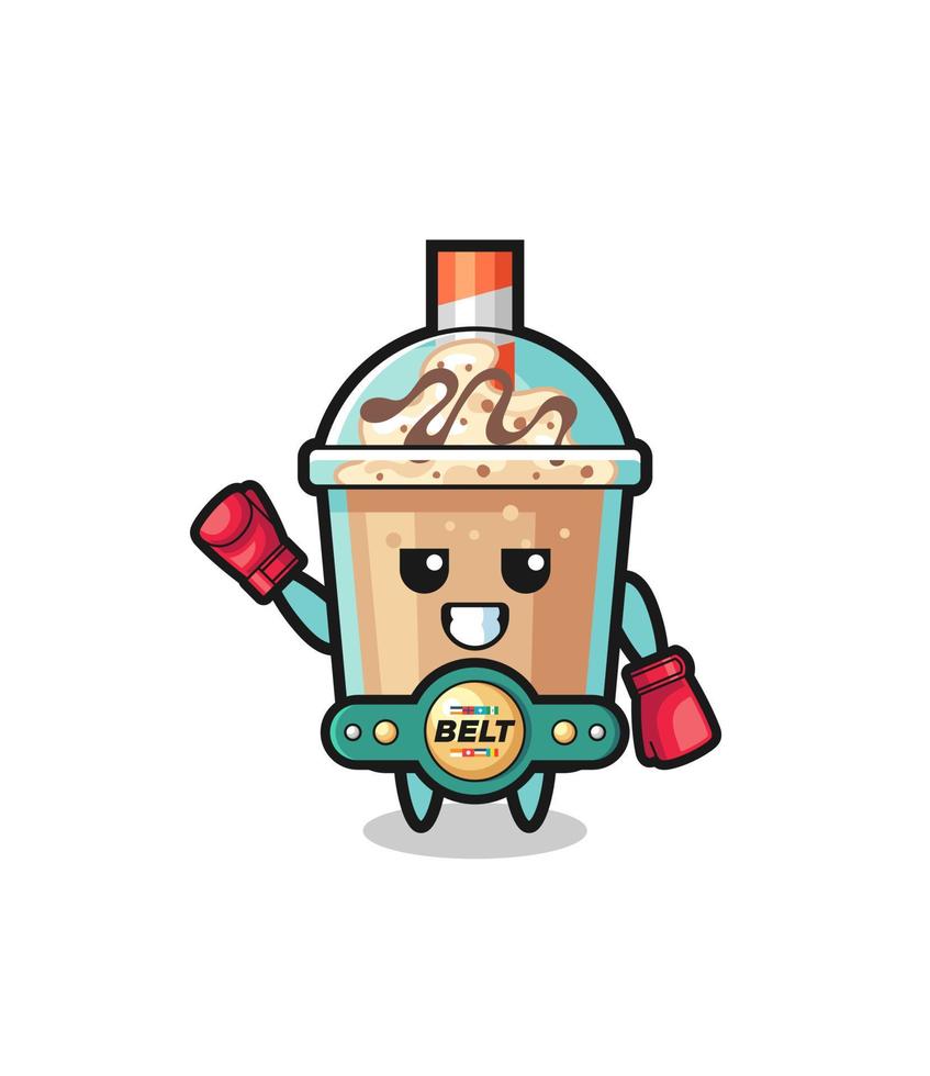 milkshake boxer mascot character vector