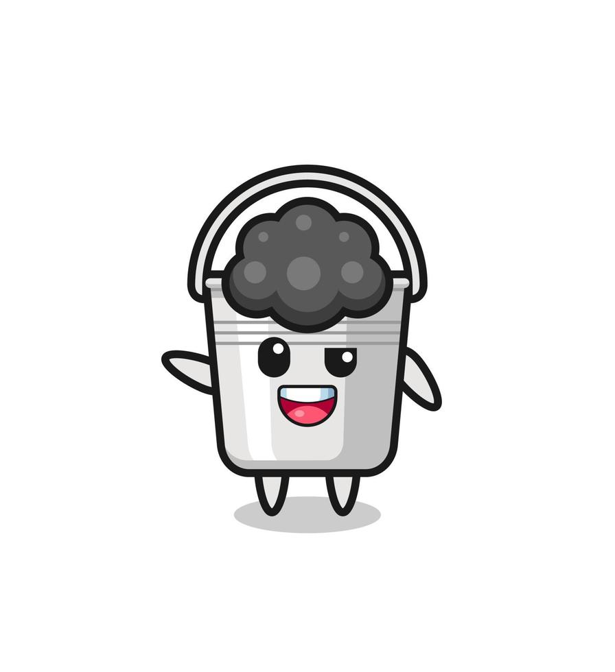 metal bucket character as the afro boy vector