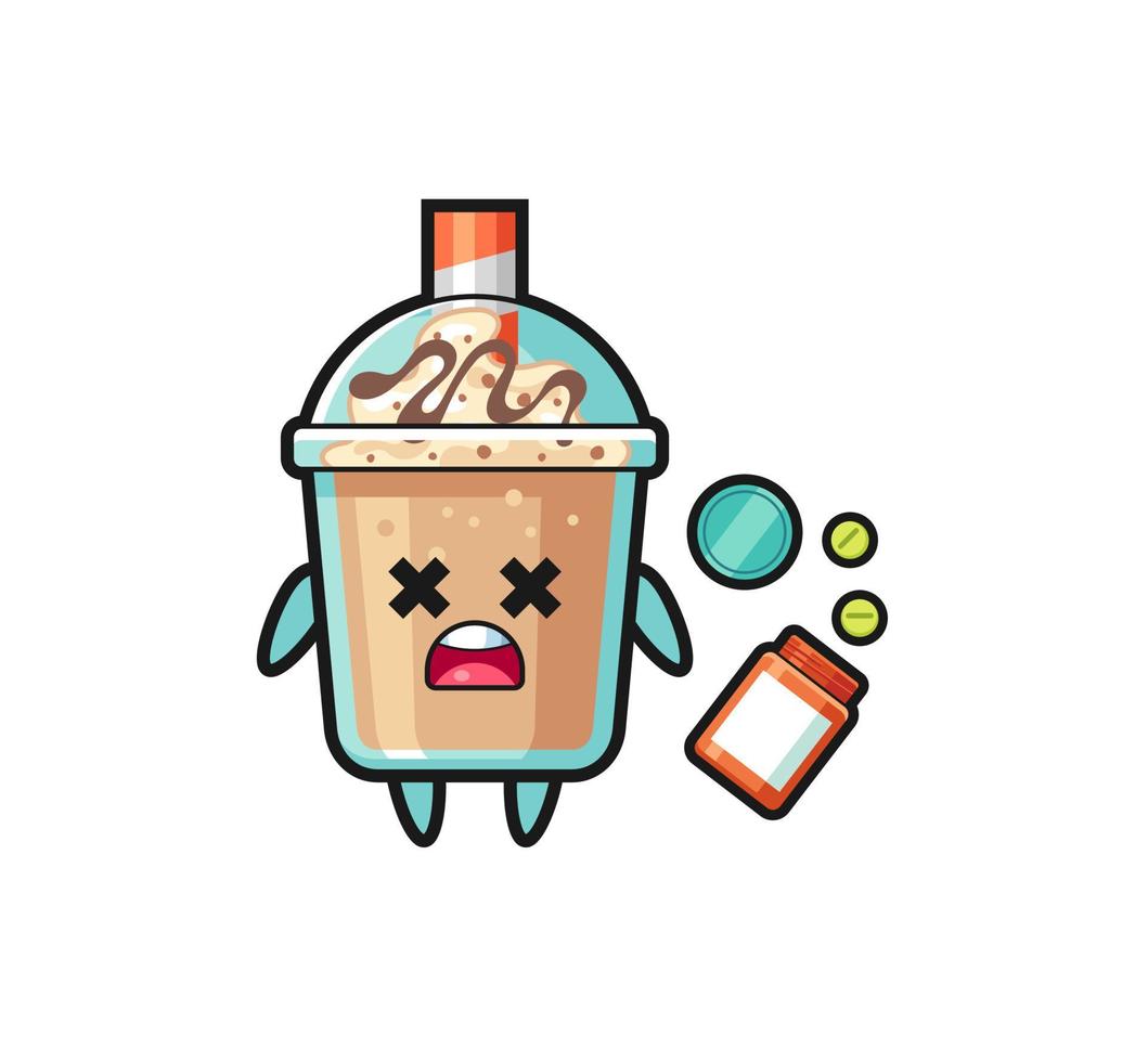 illustration of overdose milkshake character vector