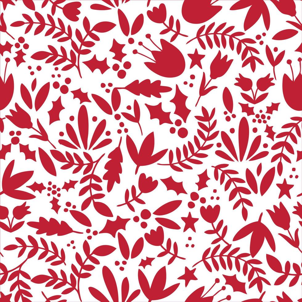 Red foliage seamless pattern vector