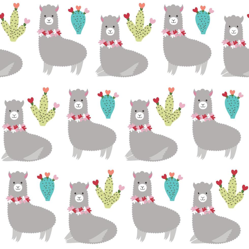 llama seamless pattern repeat print vector