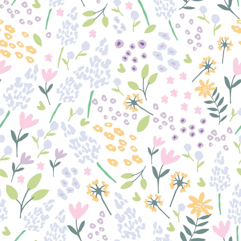 Pastel floral seamless pattern vector