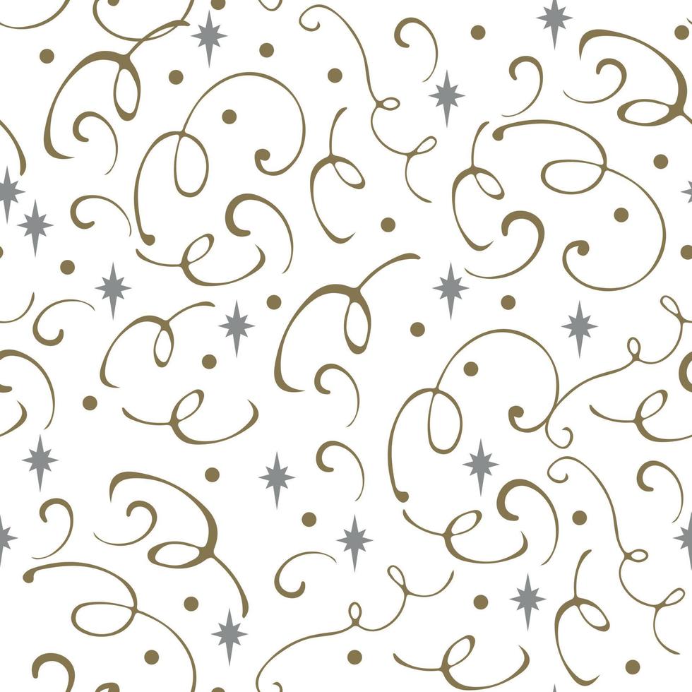Stars and swirls seamless pattern vector