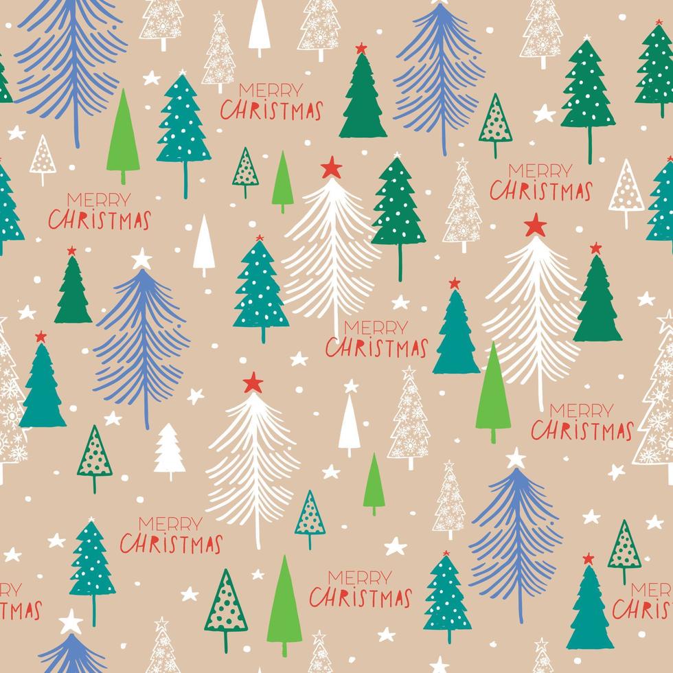 trees seamless pattern vector