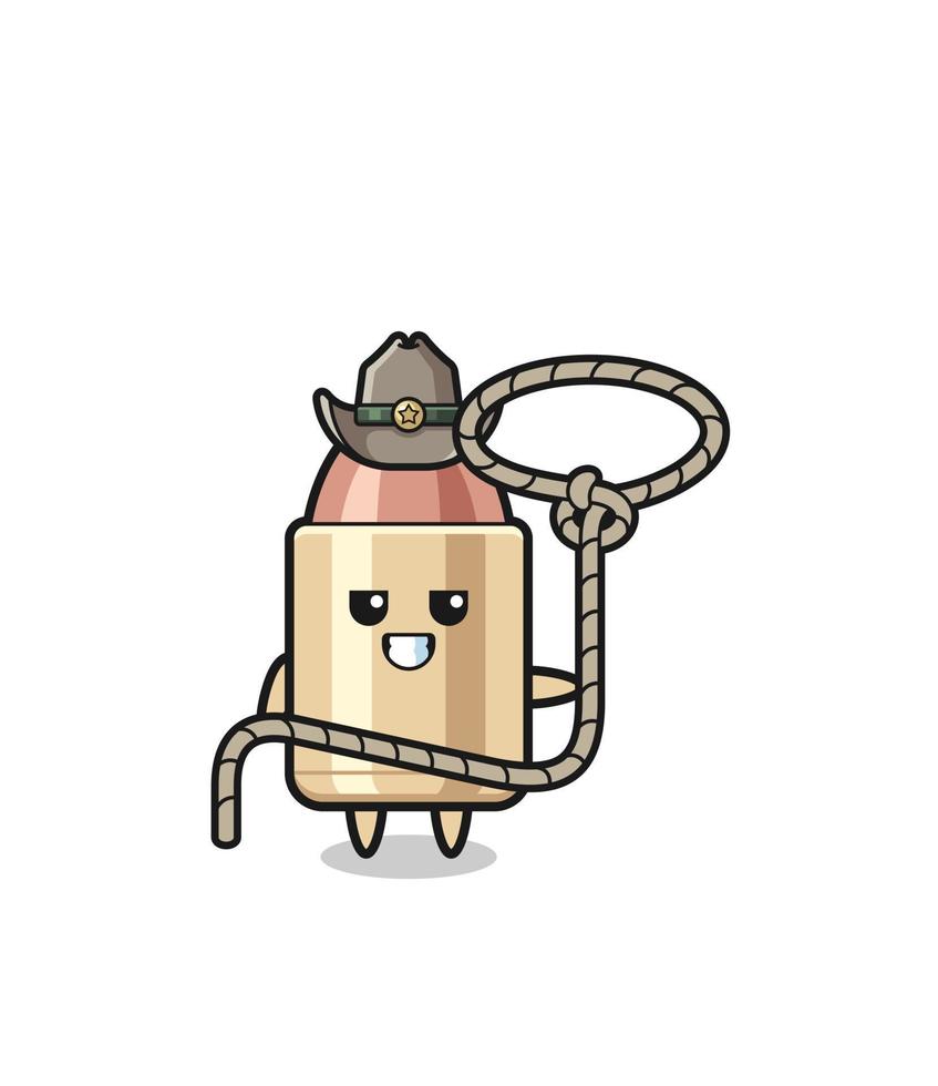 the bullet cowboy with lasso rope vector