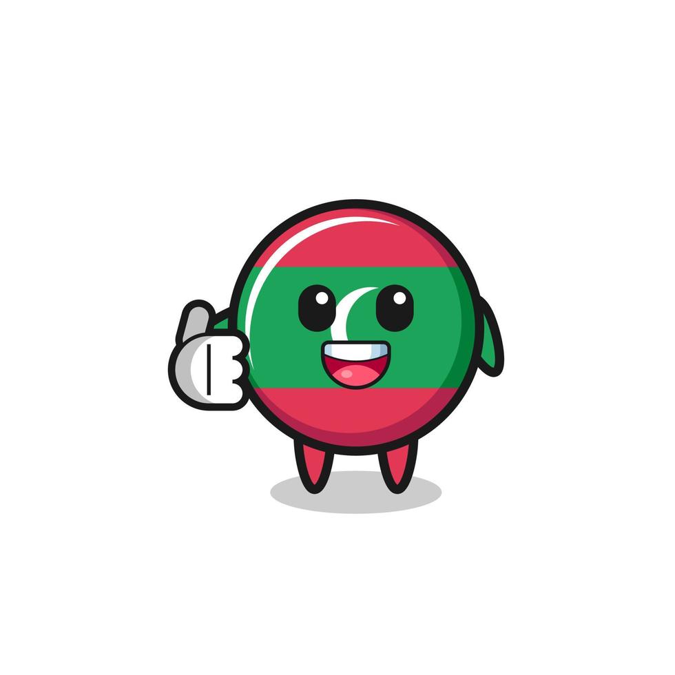 maldives flag mascot doing thumbs up gesture vector