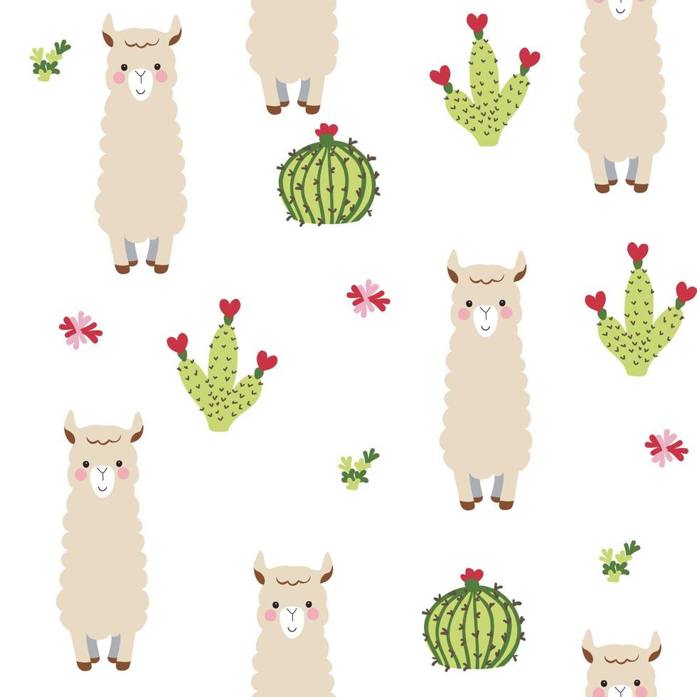 llama seamless pattern vector