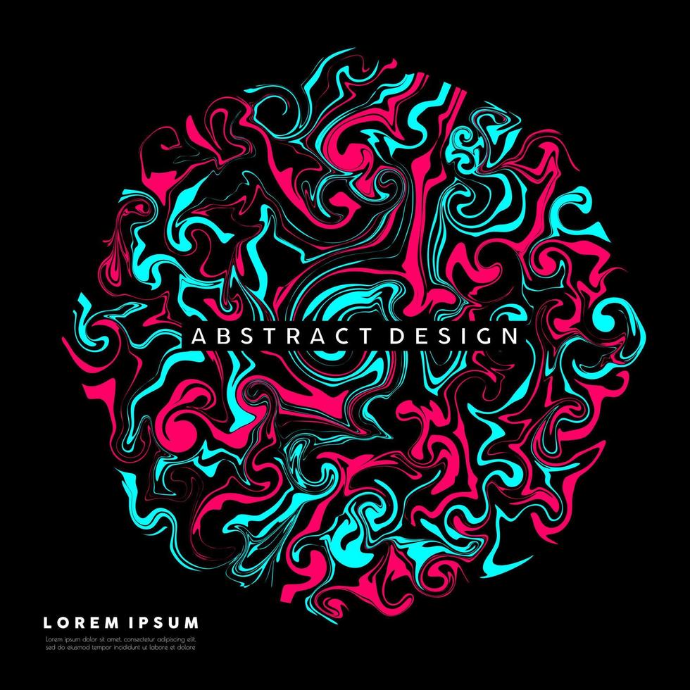 Liquid abstract art with mix of light blue and pink paint. Vector illustration