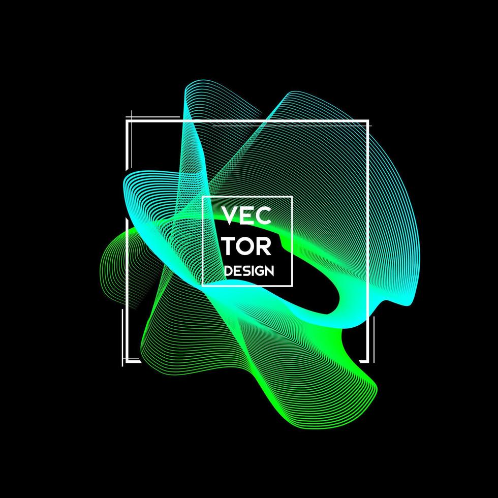 Abstract wavy lines with frames for banner, poster, and other designs vector
