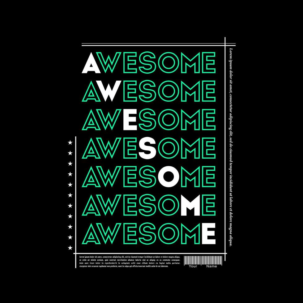 Awesome Poster and T Shirt Design Vector
