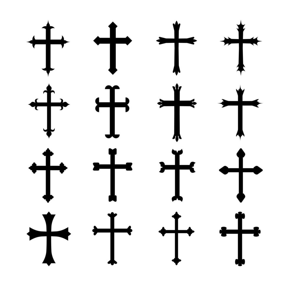 Christian Cross Symbol Vector Set