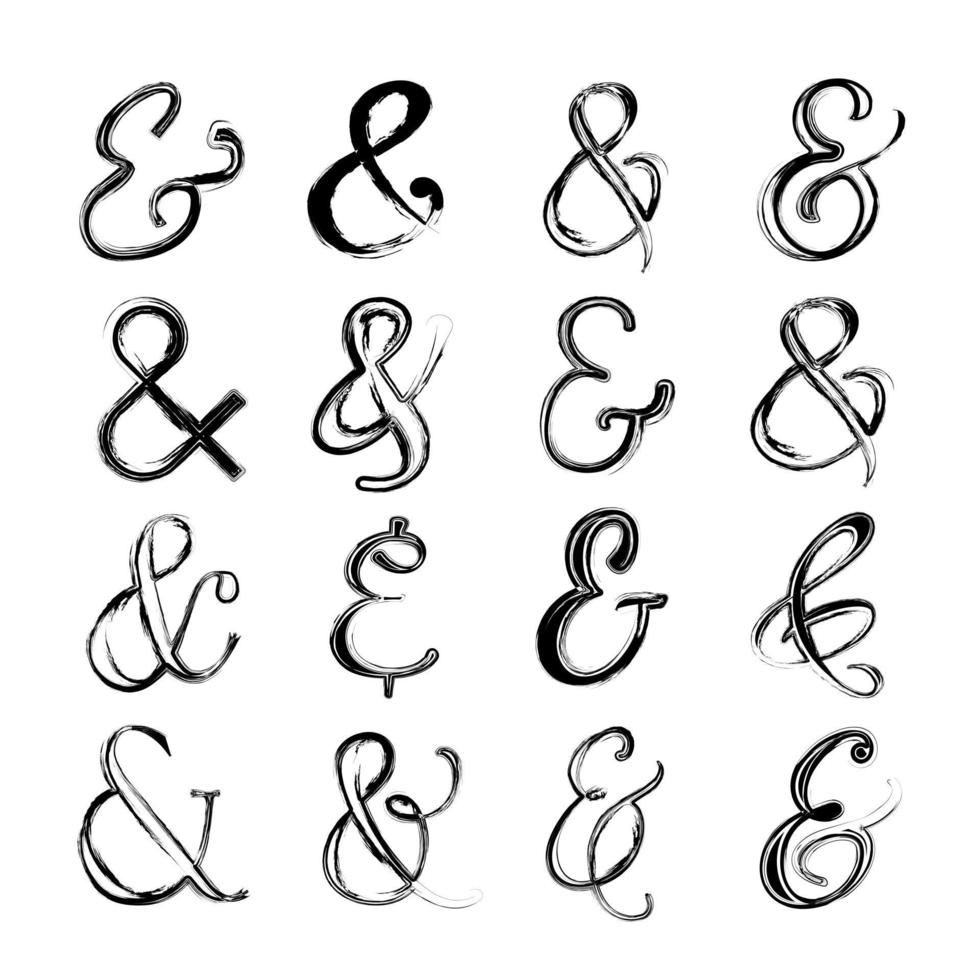 Abstract Hand Drawn Ampersand Symbol Vector Set