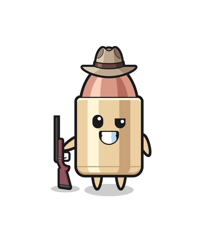 bullet hunter mascot holding a gun vector